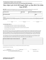 Document preview: DCYF Form 15-050 Confirmation of Individualized Family Service Plan (Ifsp) Schedule - Washington (Vietnamese)