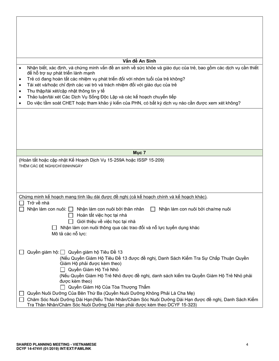 DCYF Form 14-474 Shared Planning Meeting - Washington (Vietnamese), Page 4