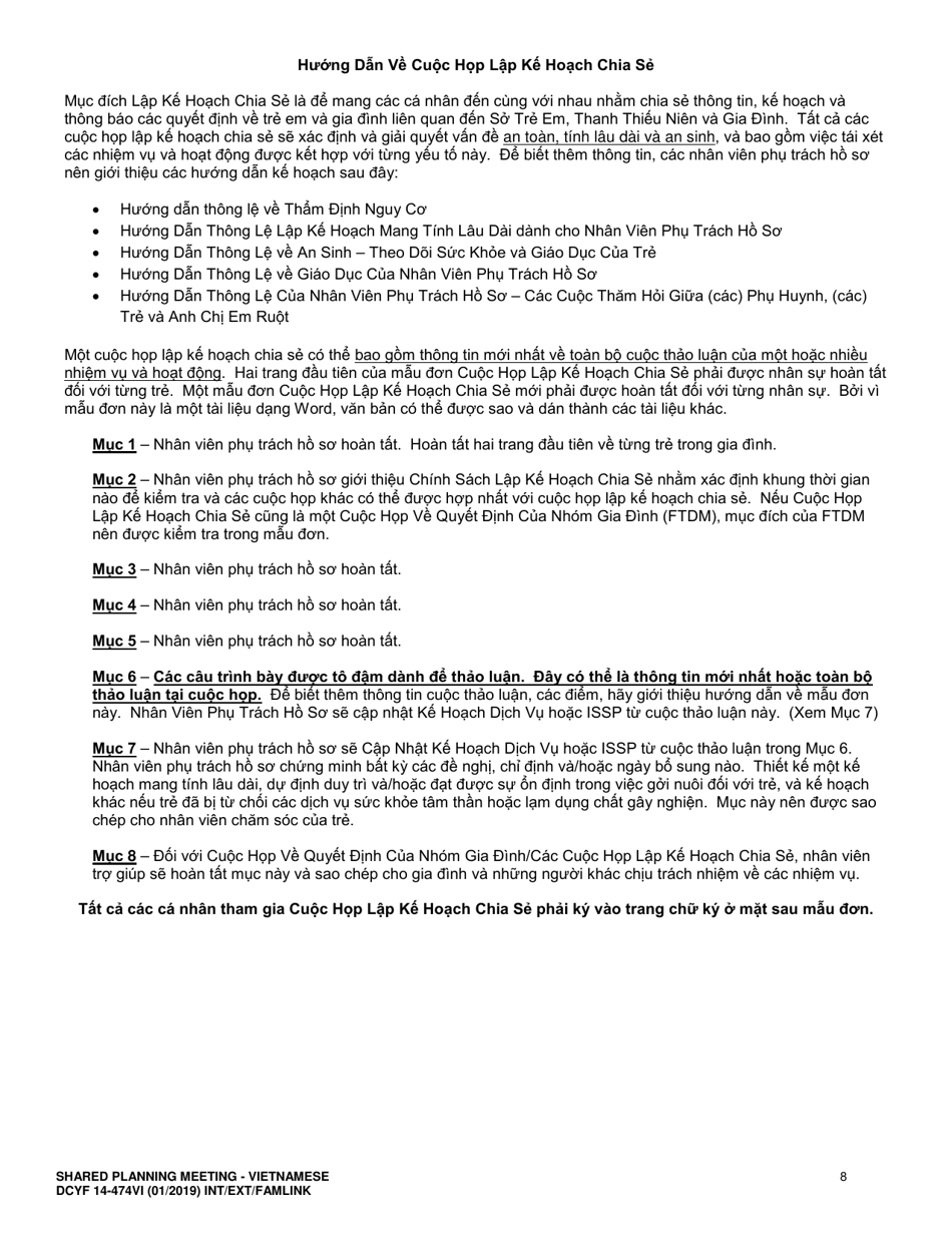 DCYF Form 14-474 Shared Planning Meeting - Washington (Vietnamese), Page 8