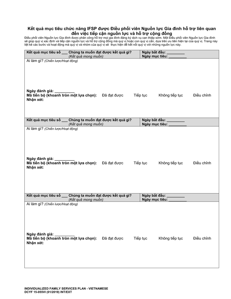 DCYF Form 15-055 Individualized Family Service Plan (Ifsp) - Washington (Vietnamese), Page 11