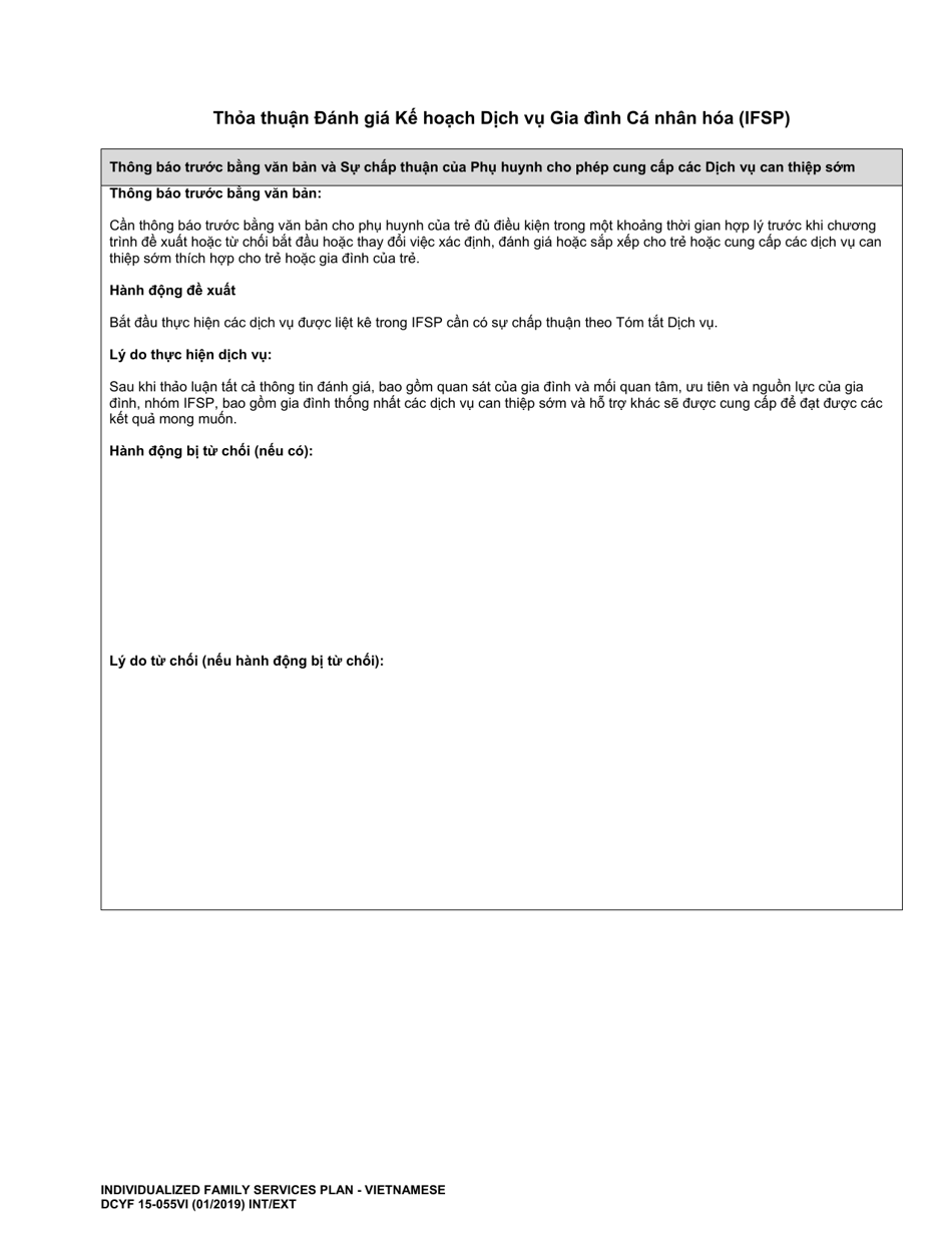 DCYF Form 15-055 Individualized Family Service Plan (Ifsp) - Washington (Vietnamese), Page 21