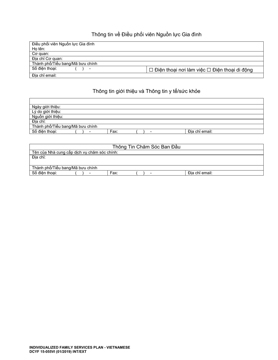 DCYF Form 15-055 Individualized Family Service Plan (Ifsp) - Washington (Vietnamese), Page 2