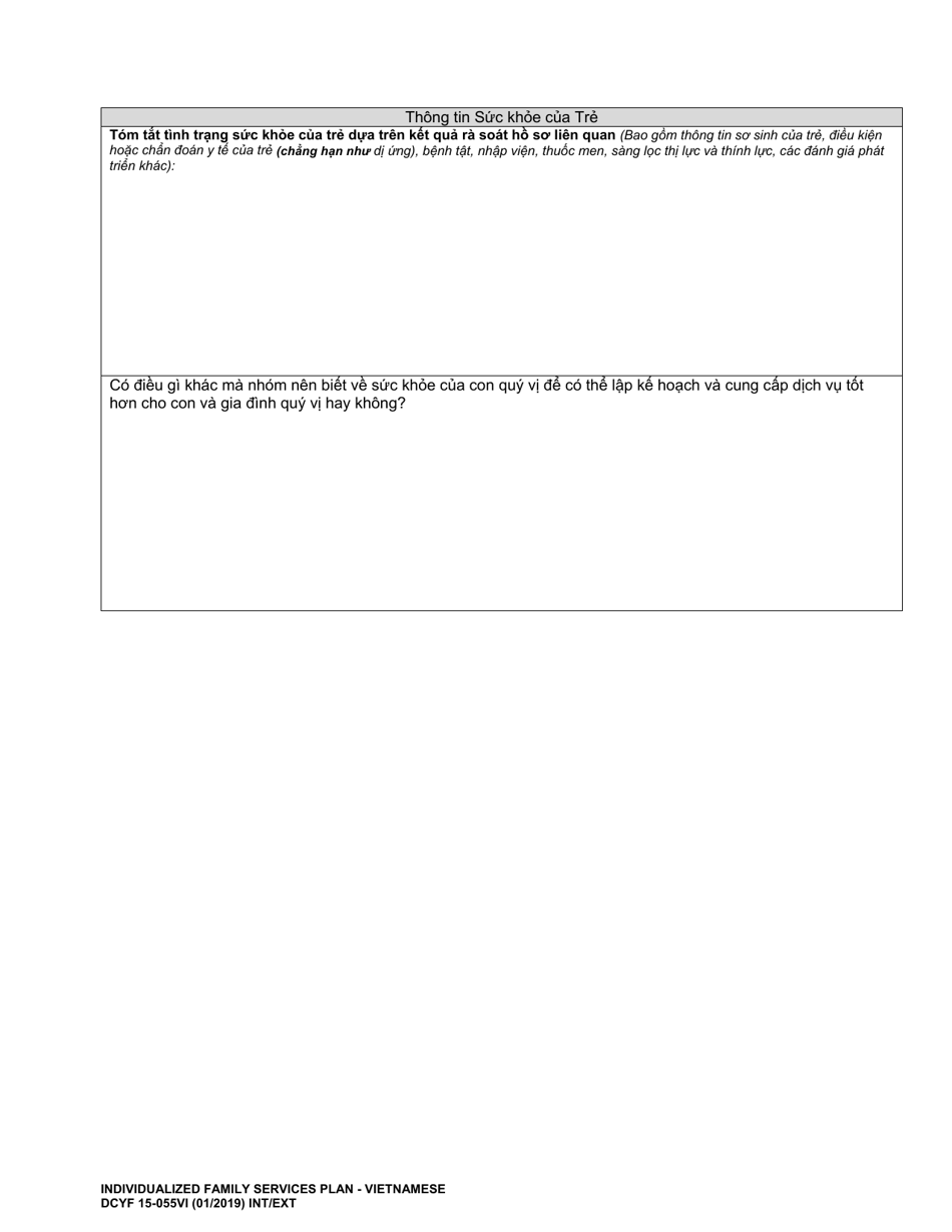 DCYF Form 15-055 Individualized Family Service Plan (Ifsp) - Washington (Vietnamese), Page 3