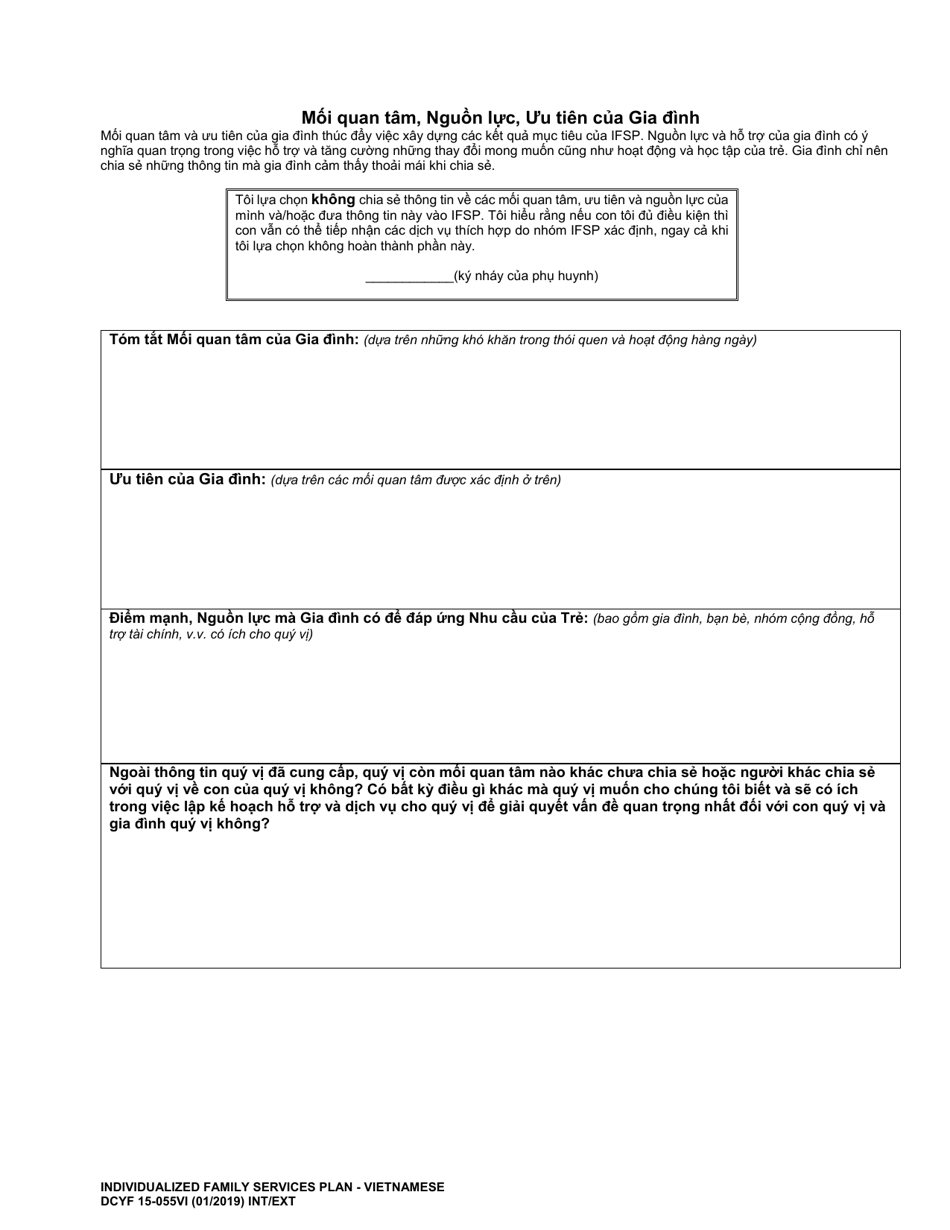DCYF Form 15-055 Individualized Family Service Plan (Ifsp) - Washington (Vietnamese), Page 5