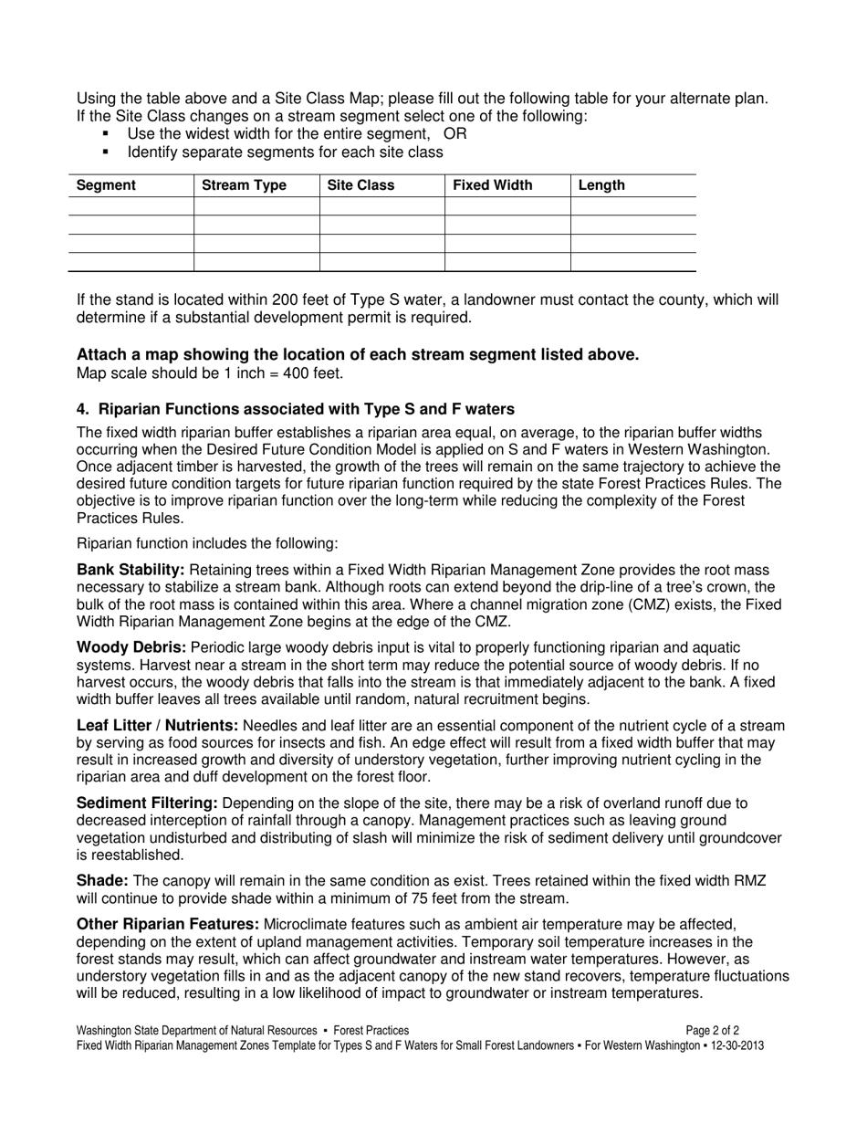 Washington Alternate Plan for Western Washington - Fixed Width Riparian ...