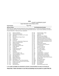 Case Information Cover Sheet - Civil Cases - Washington