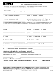 DHHS Formulario 400 DHEC Solicitud De Medicaid Planificacion Familiar - South Carolina (Spanish), Page 3