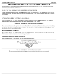 Form SSA-1199-CN Direct Deposit Sign-Up Form (Canada), Page 2