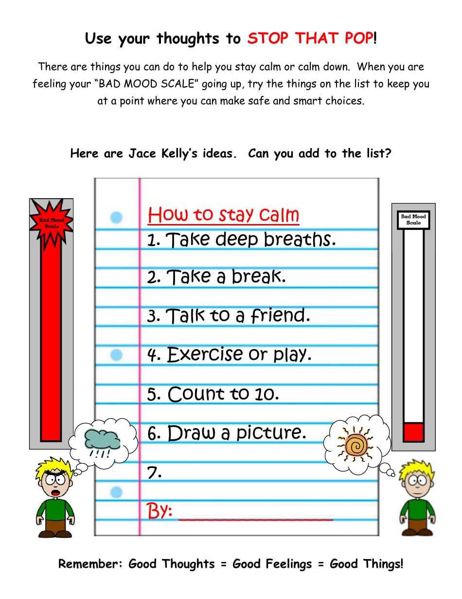 One Time, I Popped Kids Behavior Monitoring Chart Template, Page 2