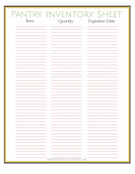 Document preview: Pantry Inventory Sheet Template