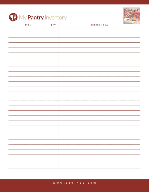 &quot;Pantry Inventory Spreadsheet Template&quot; Download Pdf