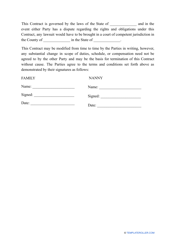 Nanny Contract Template, Page 8
