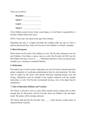 Child Care Contract Template, Page 4