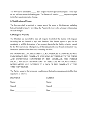 Child Care Contract Template, Page 5