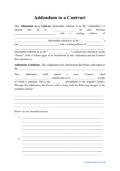 Document preview: Addendum to a Contract