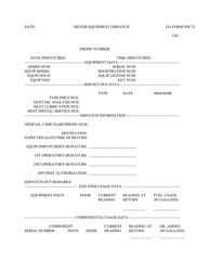 Document preview: DA Form 5987-E Motor Equipment Dispatch