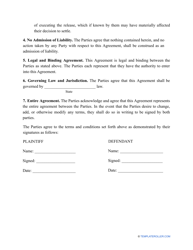 Settlement Agreement Template, Page 2