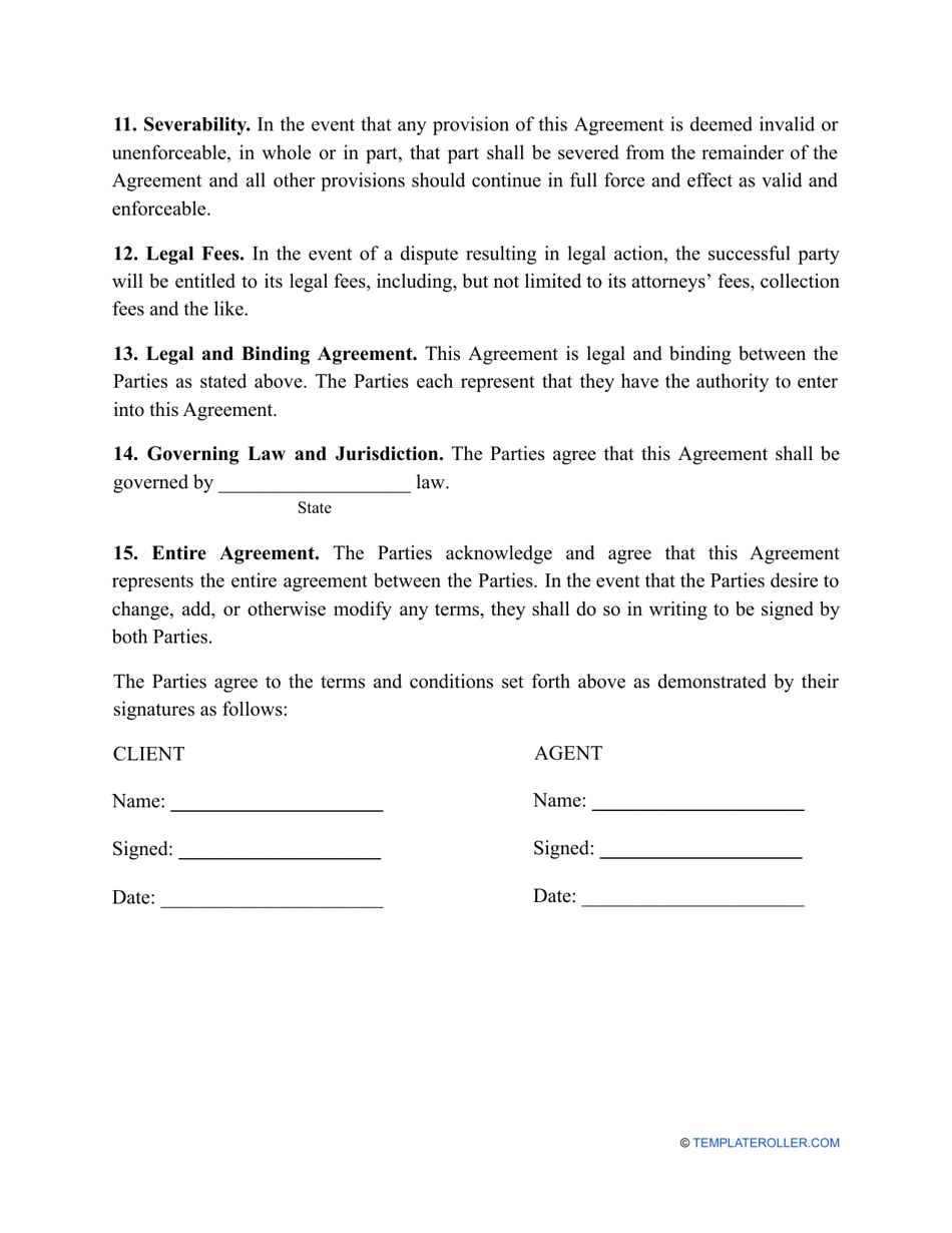 Agency Agreement Template, Page 3