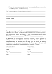 Volunteer Agreement Template, Page 3