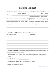 &quot;Catering Contract Template&quot;