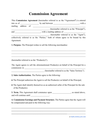 Document preview: Commission Agreement Template