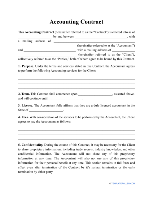 Accounting Contract Template Download Pdf