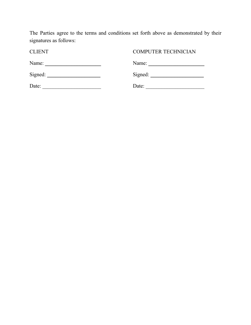 Computer Repair Contract Template, Page 4