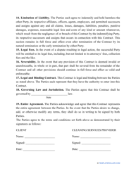 Cleaning Service Contract Template Download Printable PDF | Templateroller