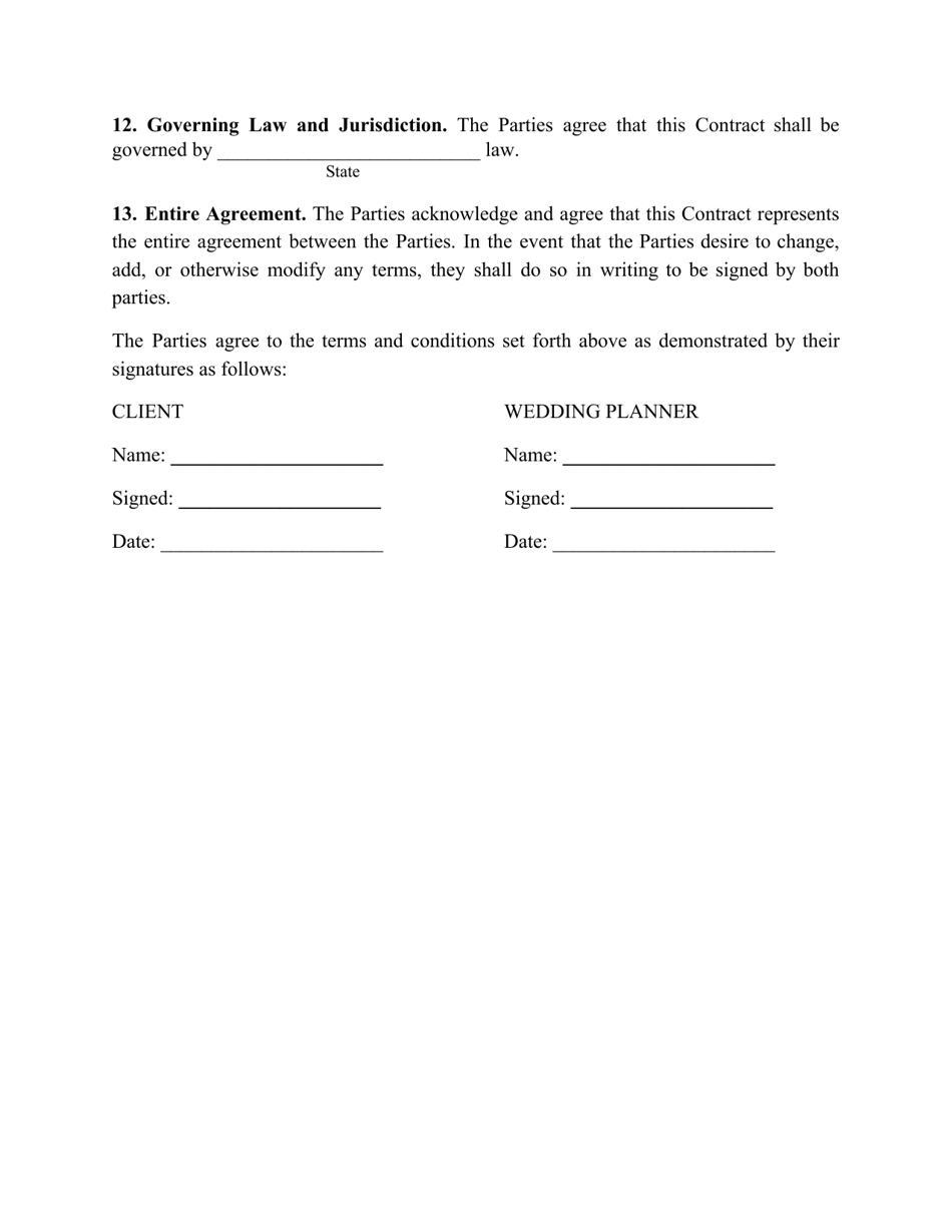 Wedding Planner Contract Template, Page 3