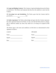 Speaker Contract Template, Page 3