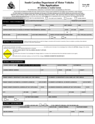 Form 400 Title Application - South Carolina