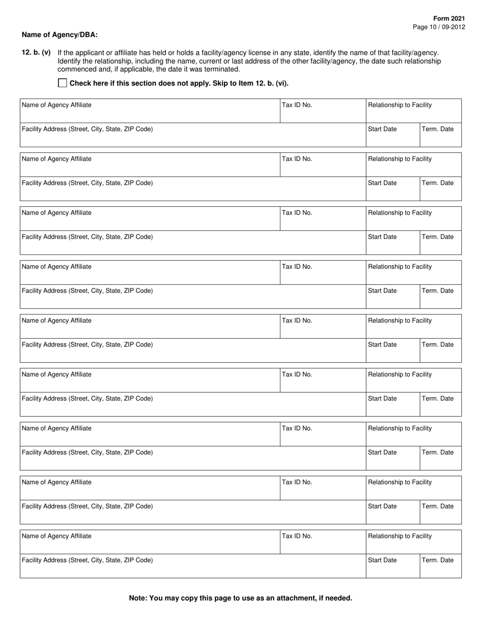 Form 2021 License Application - Texas, Page 12
