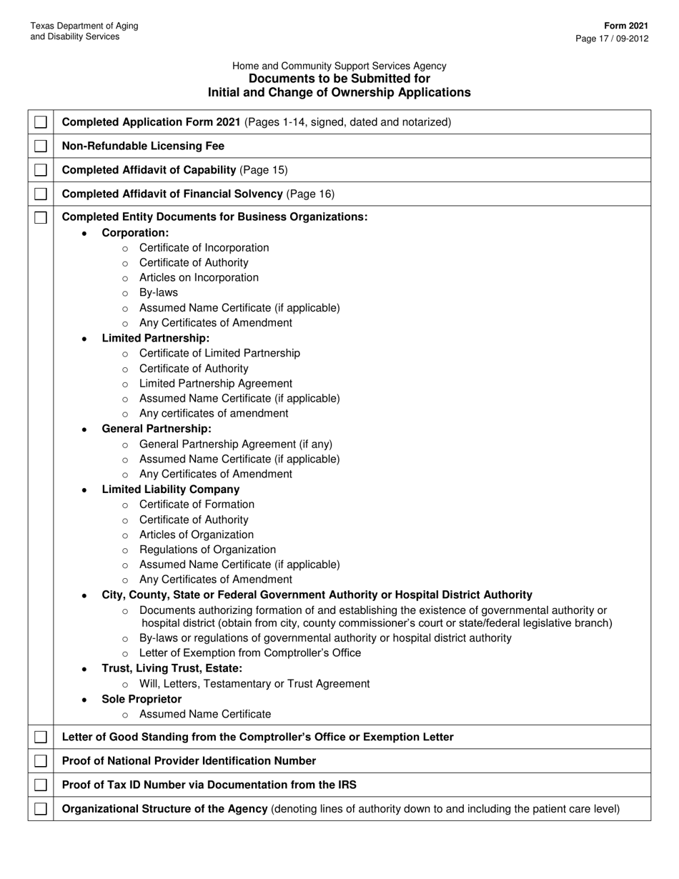 Form 2021 License Application - Texas, Page 19