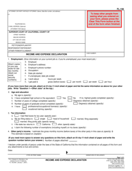 Form FL-150 &quot;Income and Expense Declaration&quot; - California