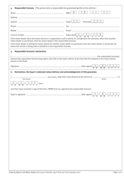 PAMD Form 63 Guarantee of Title to Buyer by a Motor Dealer - Queensland, Australia, Page 2