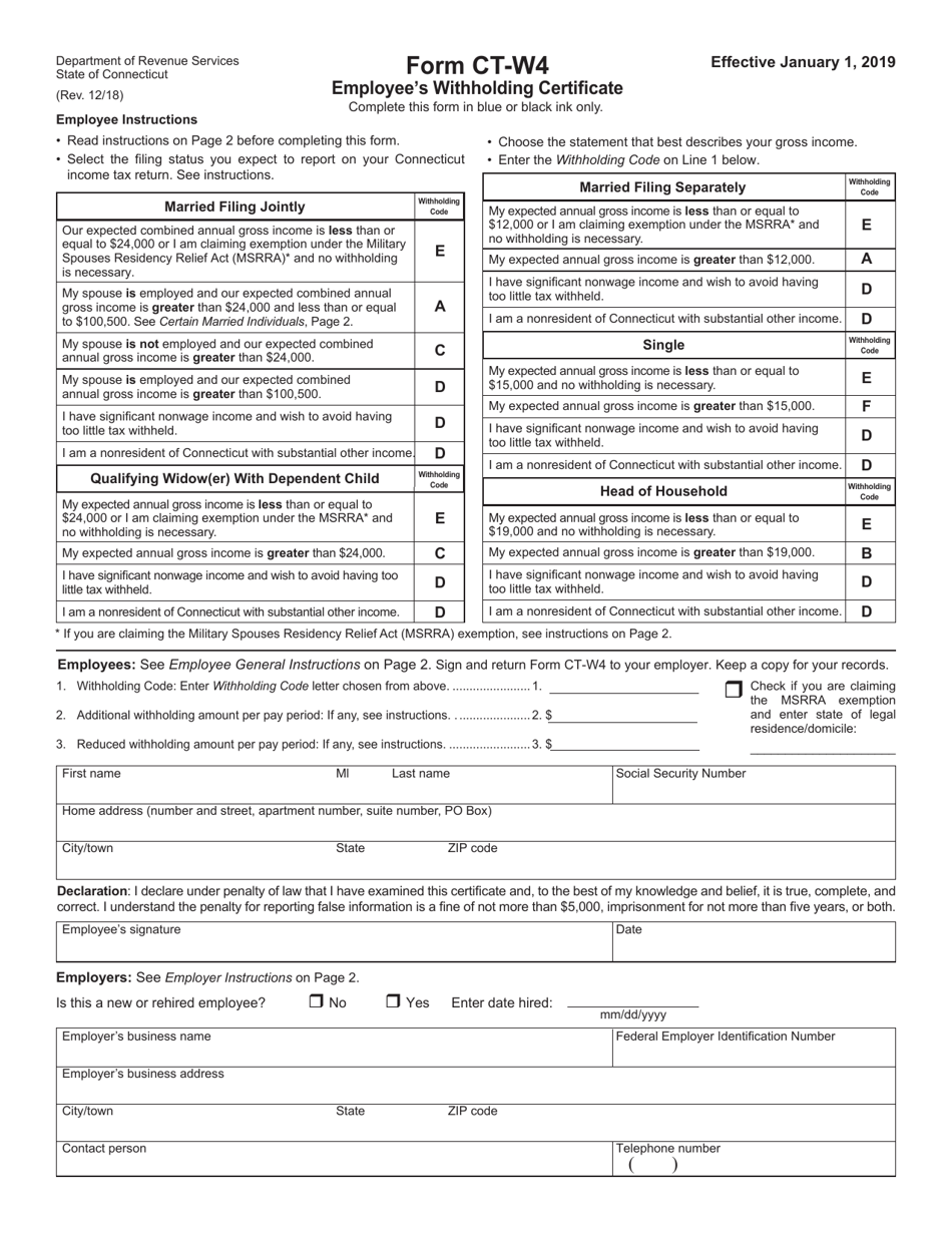Form CTW4 Fill Out, Sign Online and Download Printable PDF