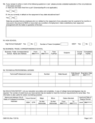 Form CMS100 Examining/Employment Application - Illinois, Page 2