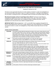 Document preview: Form CR-2 Driver's Crash Report - Texas