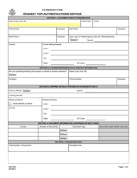 Form DS-4194 Request for Authentications Service
