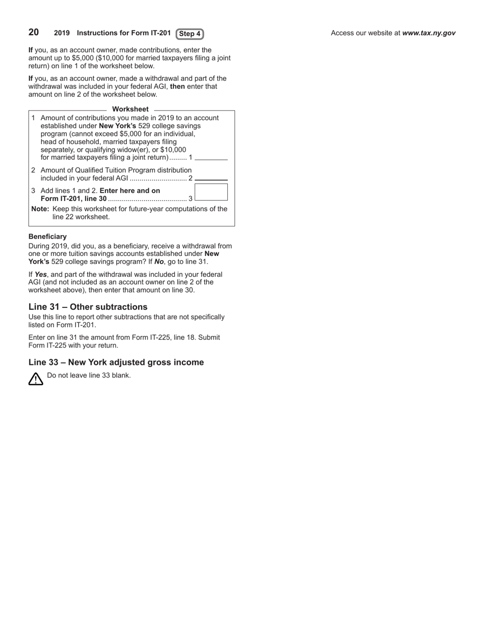 Download Instructions for Form IT-201, IT-195, IT-201-ATT PDF, 2019 ...