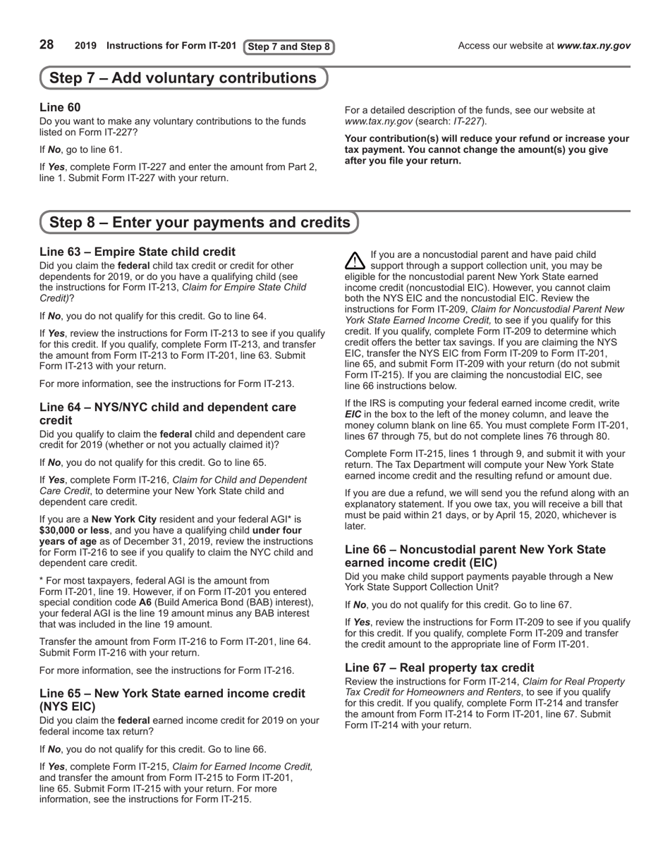 Instructions for Form IT-201, IT-195, IT-201-ATT - New York, Page 28