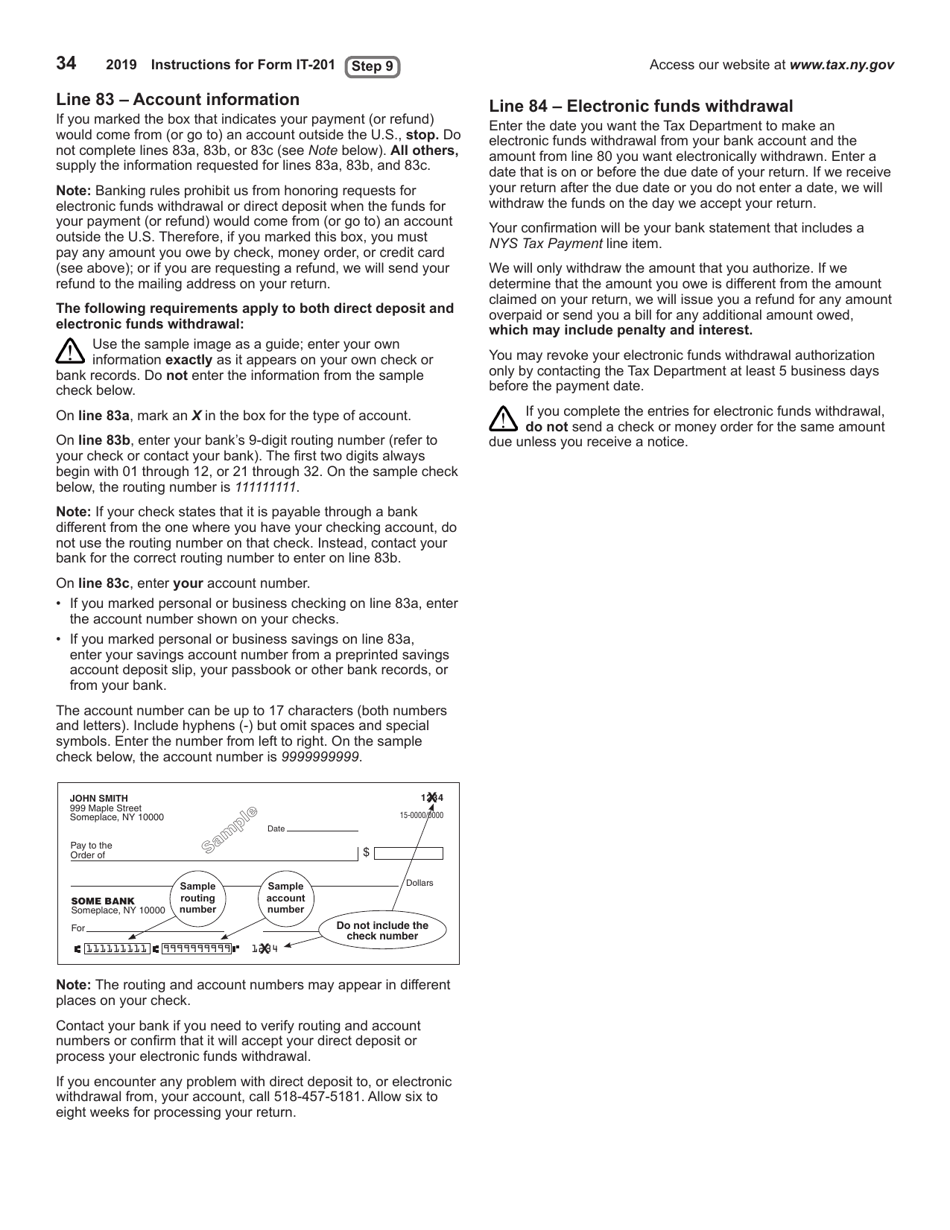 Instructions for Form IT-201, IT-195, IT-201-ATT - New York, Page 34