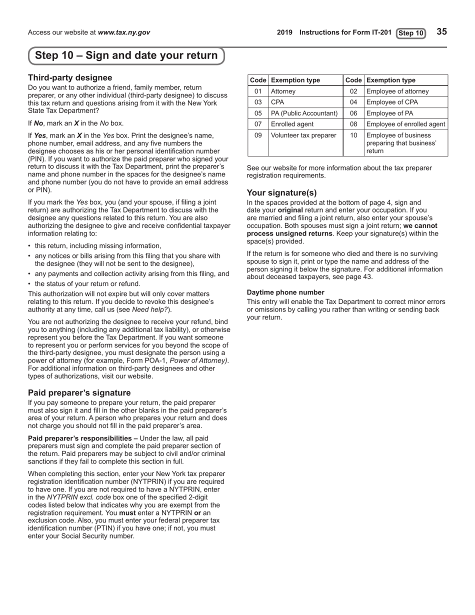 Instructions for Form IT-201, IT-195, IT-201-ATT - New York, Page 35