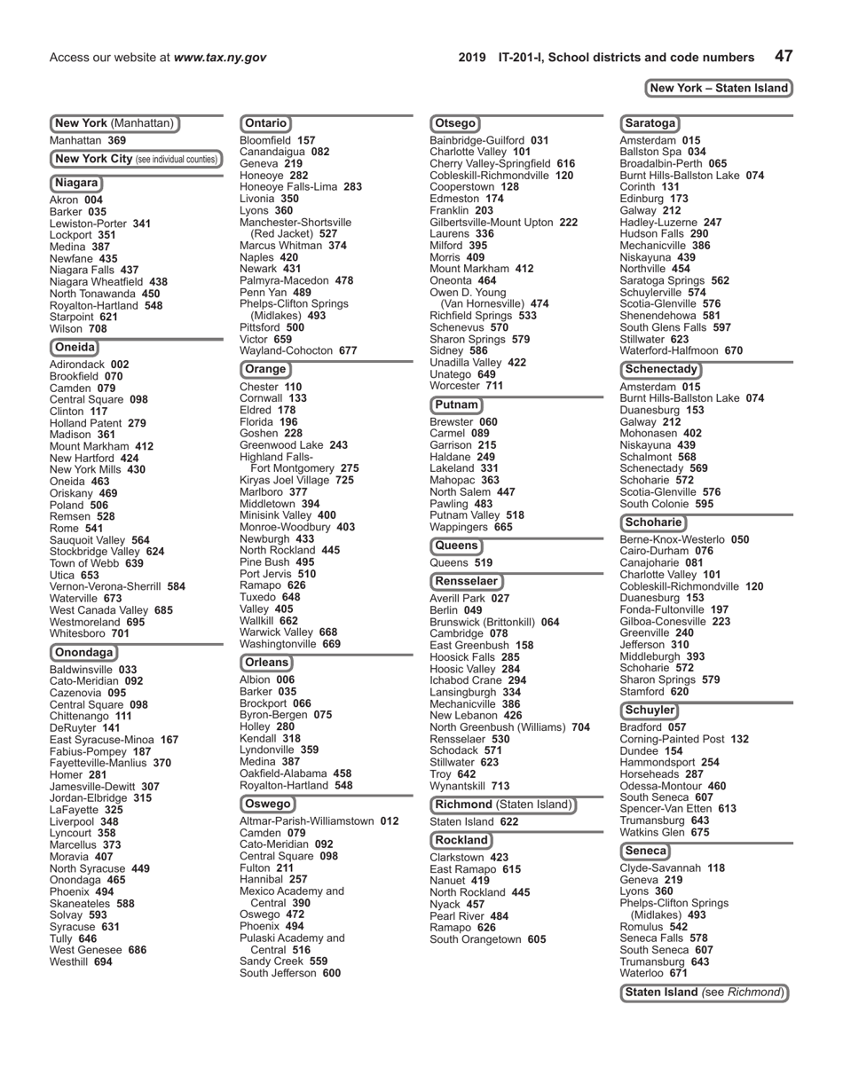 Instructions for Form IT-201, IT-195, IT-201-ATT - New York, Page 47