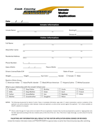 Inmate Visitor Application - Cook County, Illinois, Page 2