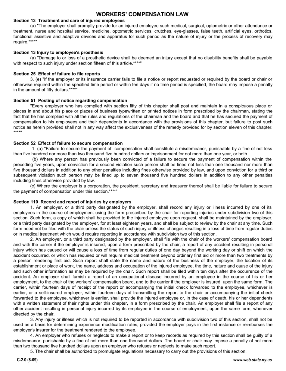 Form C-2 Employers Report of Work-Related Injury / Illness - New York, Page 4