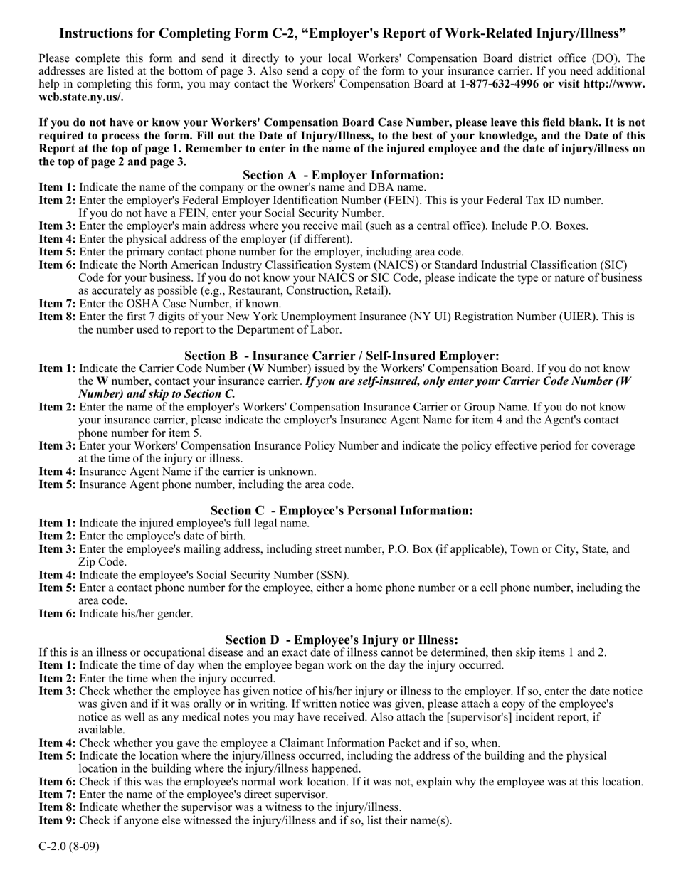 Form C-2 Employers Report of Work-Related Injury / Illness - New York, Page 5