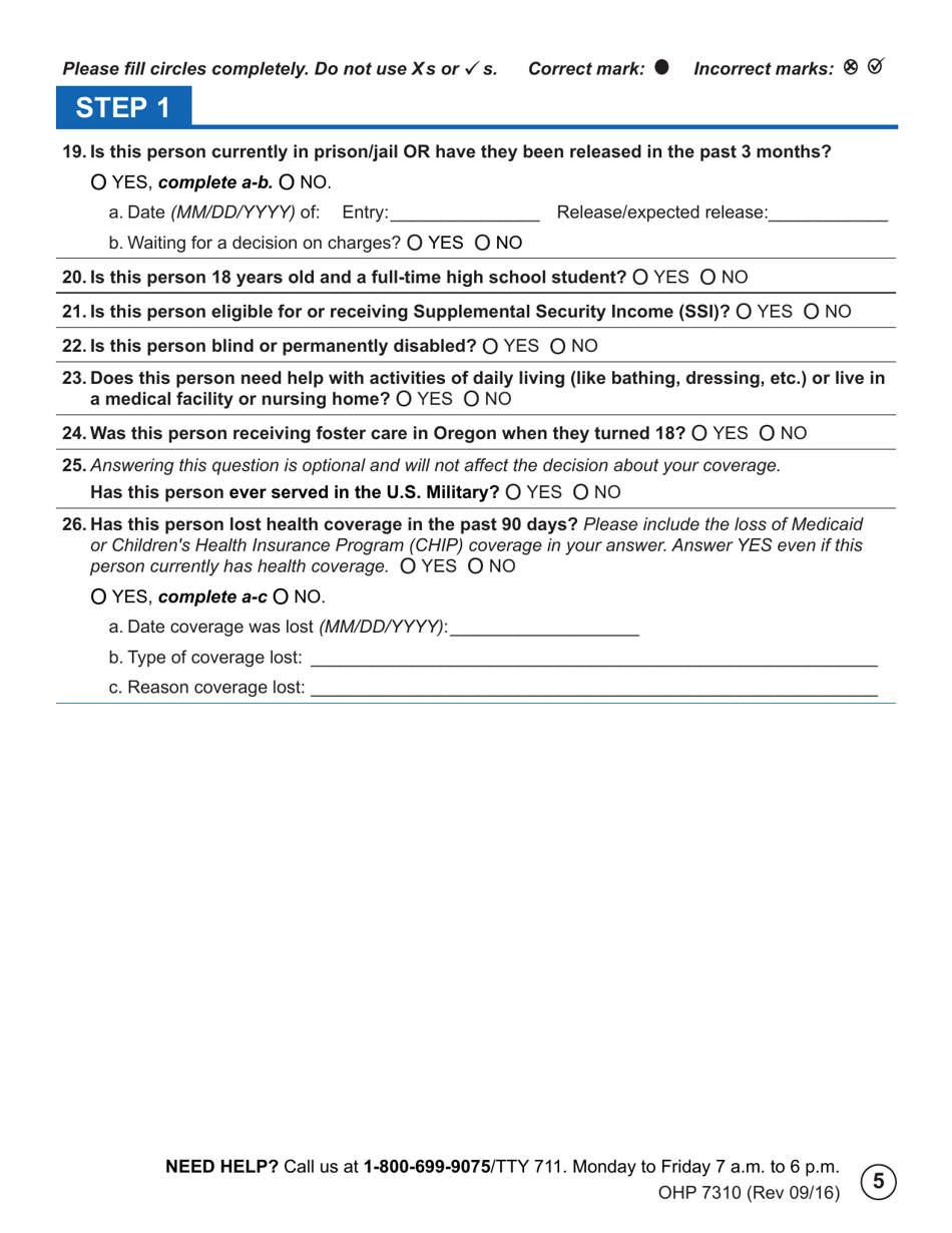 Form OHP7310 Ohp Renewal  Part 2 - Oregon, Page 5