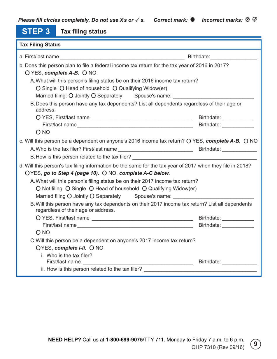 Form OHP7310 Ohp Renewal  Part 2 - Oregon, Page 9