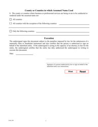Form 503 Assumed Name Certificate - Texas, Page 5